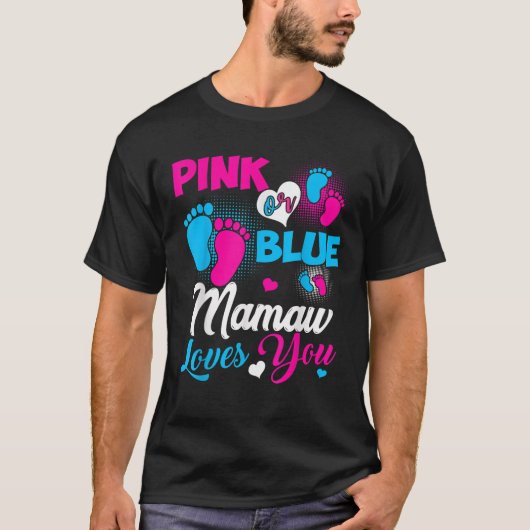 Roze of blauwe Mamaw houdt van je Baby T-shirt (Voorkant)