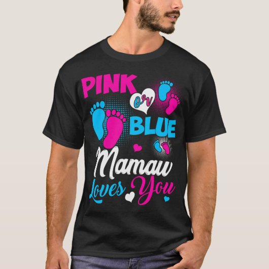 Roze of blauwe Mamaw houdt van je Baby T-shirt (Voorkant)