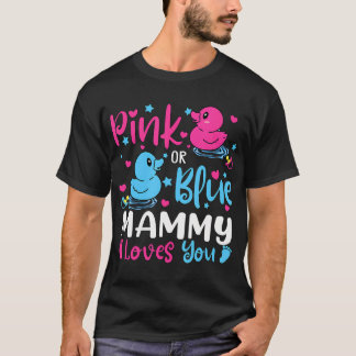 Roze of Blauwe Mammie houdt van je Baby Gender Rev T-shirt