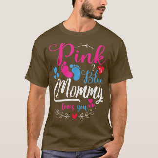 Roze of blauwe mammie houdt van je Baby Pa onthull T-shirt