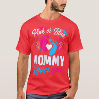 Roze of blauwe mammie houdt van je Baby seksespeci T-shirt