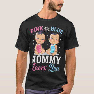 Roze of blauwe mammie houdt van je seksespecifieke t-shirt