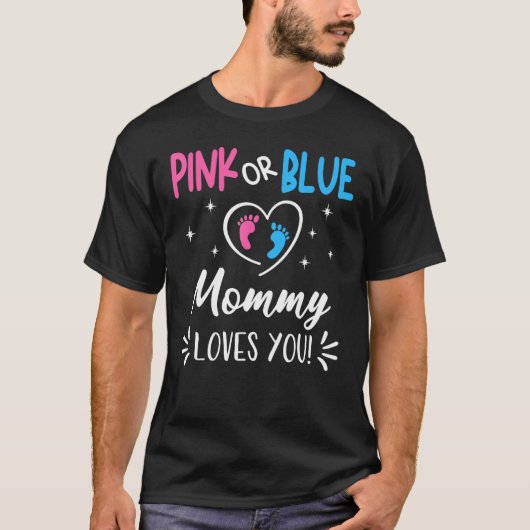 Roze of blauwe mammie houdt van je seksespecifieke t-shirt (Voorkant)