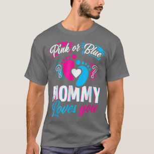 Roze of blauwe mammie houdt van je voetafdrukken, t-shirt