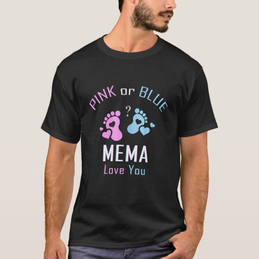 Roze of blauwe mema houdt van je Baby T-shirt (Voorkant)