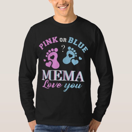 Roze of blauwe mema houdt van je Baby T-shirt (Voorkant)