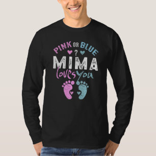 Roze of Blauwe Mima houdt van jou oma voor Opa T-shirt