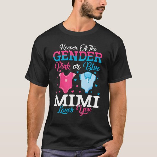 Roze of blauwe Mimi-bewaarder van de Mimi-sekse T-shirt (Voorkant)