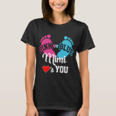 Roze of blauwe Mimi houdt van je geslacht T-shirt (Voorkant)