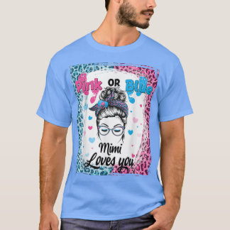Roze of Blauwe Mimi Messy Bun Bleaching Gender ont T-shirt