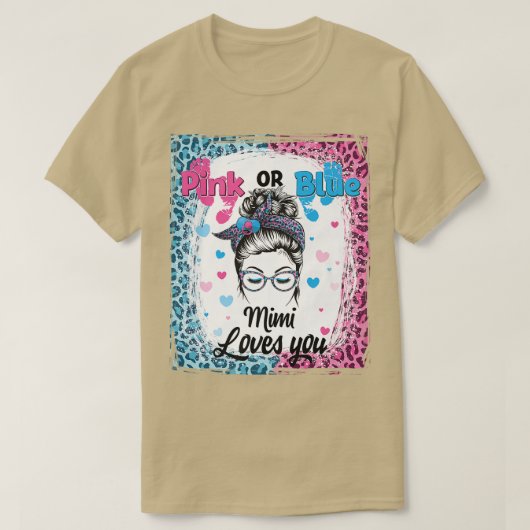 Roze of Blauwe Mimi Messy Bun Bleaching Gender ont T-shirt (Design voorkant)