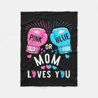 Roze of blauwe moeder houdt van je boksen geslacht fleece deken