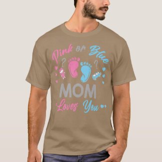 Roze of blauwe moeder houdt van je geslacht t-shirt