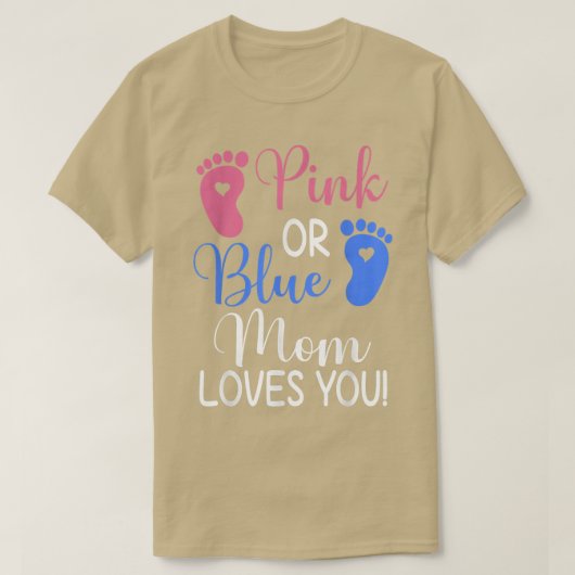 Roze of blauwe moeder houdt van je grappige sekse t-shirt (Design voorkant)
