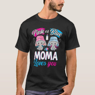 Roze of Blauwe Moma houdt van je weeskinderen Baby T-shirt