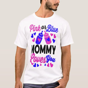 Roze of blauwe moMMY houdt van je Baby Mam Gift T-shirt