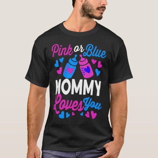 Roze of blauwe moMMY houdt van je | Baby Mam Gift T-shirt (Voorkant)