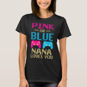 Roze of Blauwe Nana houdt van je familie die overe T-shirt