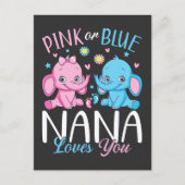 Roze Of Blauwe Nana Houdt Van Jou Olifant Baby Briefkaart (Voorkant)