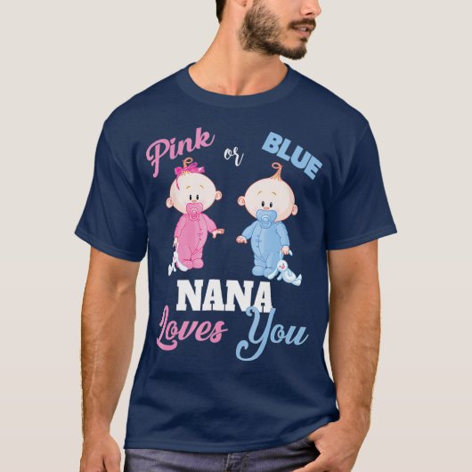 Roze of Blauwe Nana houdt van You-Gender onthullin T-shirt (Voorkant)