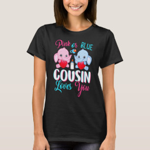 Roze of blauwe neef houdt van je elephants Baby Ge T-shirt