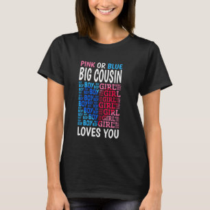 Roze of blauwe neef houdt van je geslacht en onthu t-shirt