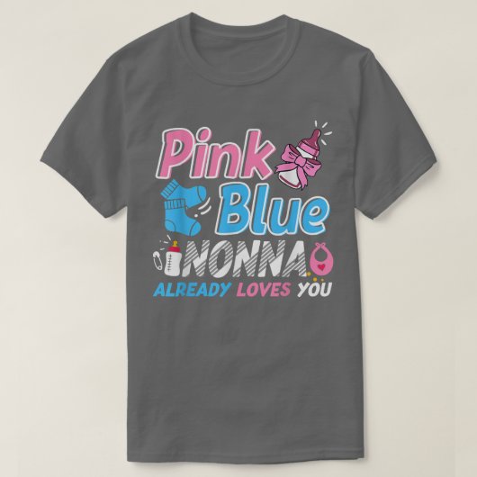 Roze of blauwe nonna houdt van je Baby T-shirt (Design voorkant)