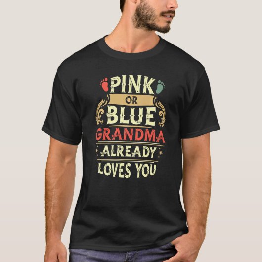 Roze of blauwe oma houdt al van je Retro T-shirt (Voorkant)