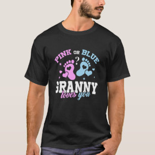 Roze of blauwe oma houdt van je Baby gender openba T-shirt