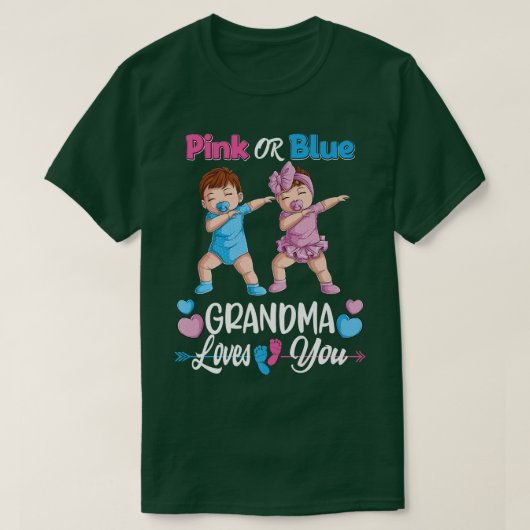 Roze of blauwe oma houdt van je Baby T-shirt (Design voorkant)