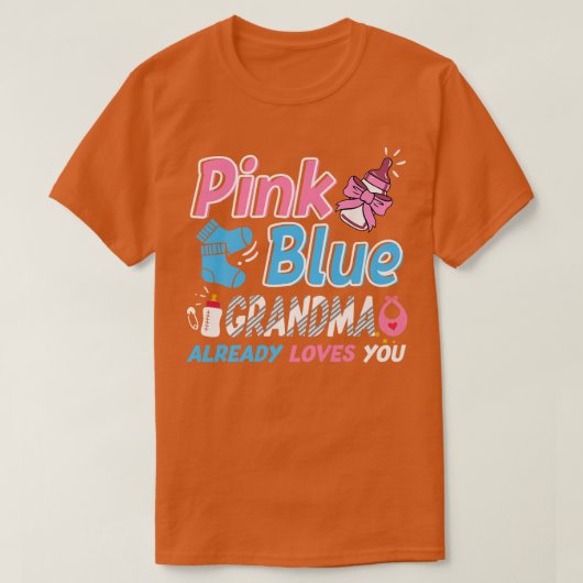 Roze of blauwe oma houdt van je Baby T-shirt (Design voorkant)