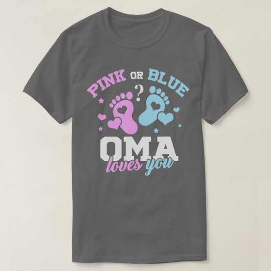 Roze of blauwe Oma houdt van je Baby T-shirt (Design voorkant)