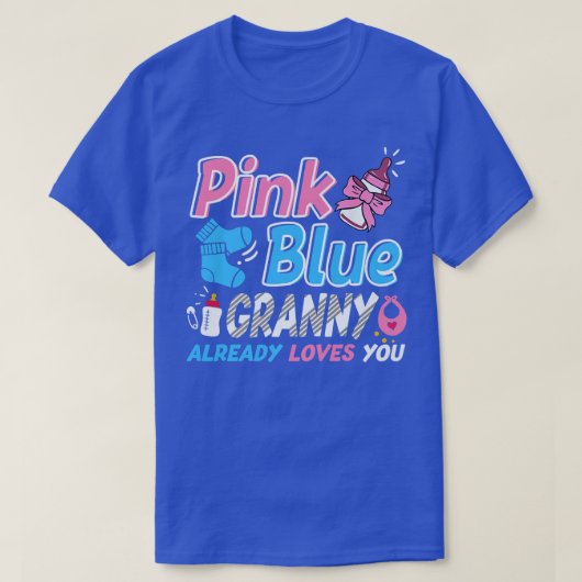 Roze of blauwe oma houdt van je Baby T-shirt (Design voorkant)