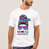 Roze of Blauwe oma houdt van je boodschap! T-shirt (Voorkant)