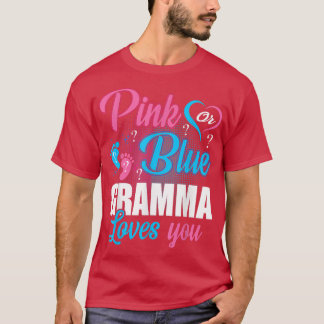 Roze of blauwe oma houdt van je gender Baby onthul T-shirt
