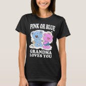 Roze of blauwe oma houdt van je gender onthulling  t-shirt (Voorkant)