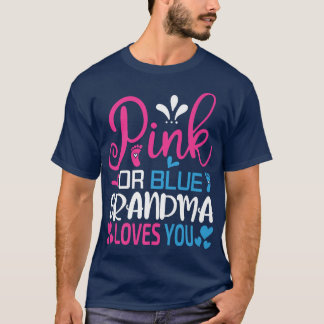 Roze of blauwe oma houdt van je geslacht en onthul t-shirt