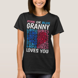 Roze of blauwe oma houdt van je geslacht om Baby t T-shirt