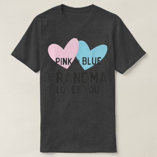 Roze of blauwe oma houdt van je geslacht T-Shi T-shirt (Design voorkant)