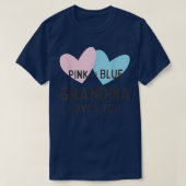 Roze of blauwe oma houdt van je geslacht T-Shi T-shirt (Design voorkant)