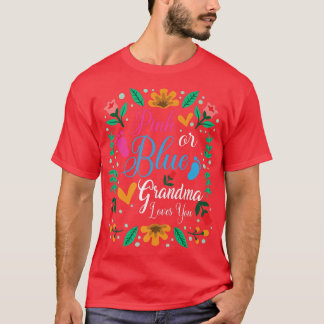 Roze of blauwe oma houdt van je geslacht t-shirt