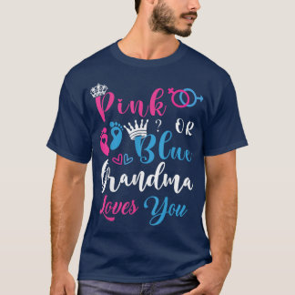 Roze of blauwe oma houdt van je geslacht t-shirt