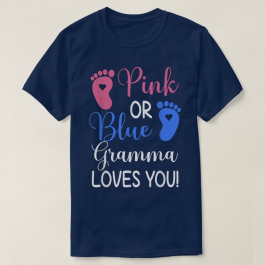 Roze of blauwe oma houdt van je grappige sekse t-shirt (Design voorkant)