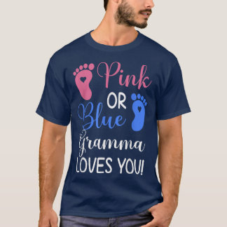 Roze of blauwe oma houdt van je grappige sekse t-shirt