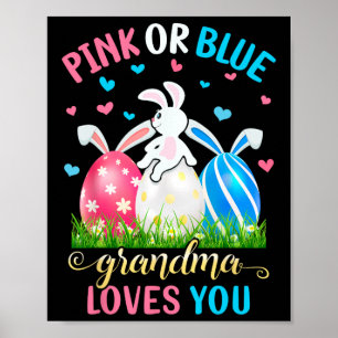 Roze of blauwe oma houdt van je paashaas geslacht poster