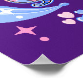 Roze of blauwe oma houdt van je poster (Hoek)