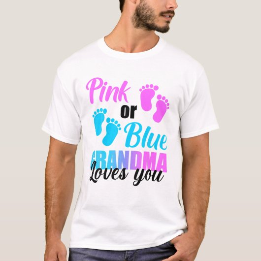 Roze of blauwe oma houdt van je seksistische parti t-shirt (Voorkant)