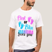 Roze of blauwe oma houdt van je seksistische parti t-shirt (Voorkant)