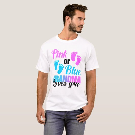Roze of blauwe oma houdt van je seksistische parti t-shirt (Voorkant volledig)