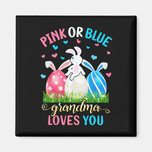 Roze Of Blauwe Oma Houdt Van Jou Pasen Konijn Gesl Magneet